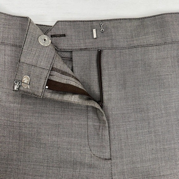 St. John Dress Pants Women Size 14 Waist 34 Tan Brown Wool Silk Blend Wide Leg - Picture 6 of 14